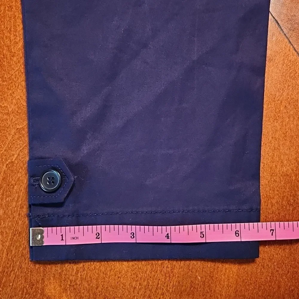 Talbots Perfect Crop Slim Leg Mid Rise Casual Cotton Pants, Size 2, Dark Blue